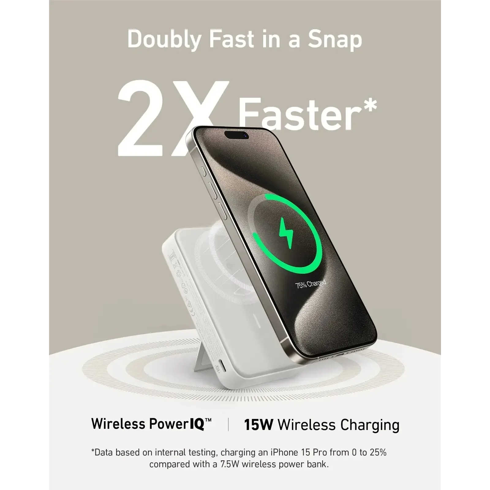 Зовнішній акумулятор Anker MagGo 10000 mAh Qi2 15W + USB-C PD 27W White UA