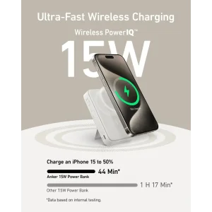 Зовнішній акумулятор Anker MagGo 10000 mAh Qi2 15W + USB-C PD 27W White UA