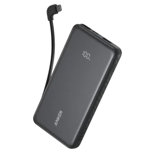 Зовнішній акумулятор Anker - 10000 mAh 22.5W Built-In USB-C Cable Black UA