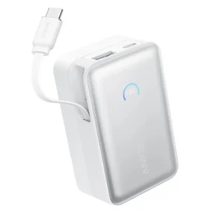 Зовнішній акумулятор Anker Nano - 10000 mAh 45W Built-In USB-C Cable White UA