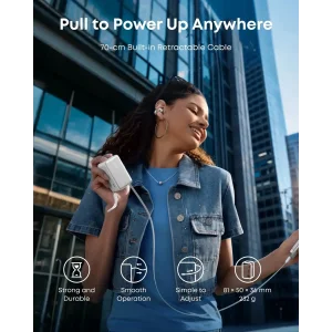 Зовнішній акумулятор Anker Nano - 10000 mAh 45W Built-In USB-C Cable White UA