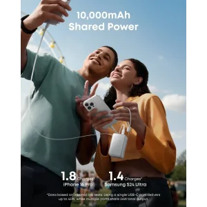 Зовнішній акумулятор Anker Nano - 10000 mAh 45W Built-In USB-C Cable White UA