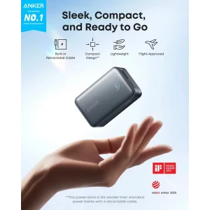 Внешний аккумулятор Anker Nano 10000 mAh 45W Built-In USB-C Cable Black UA