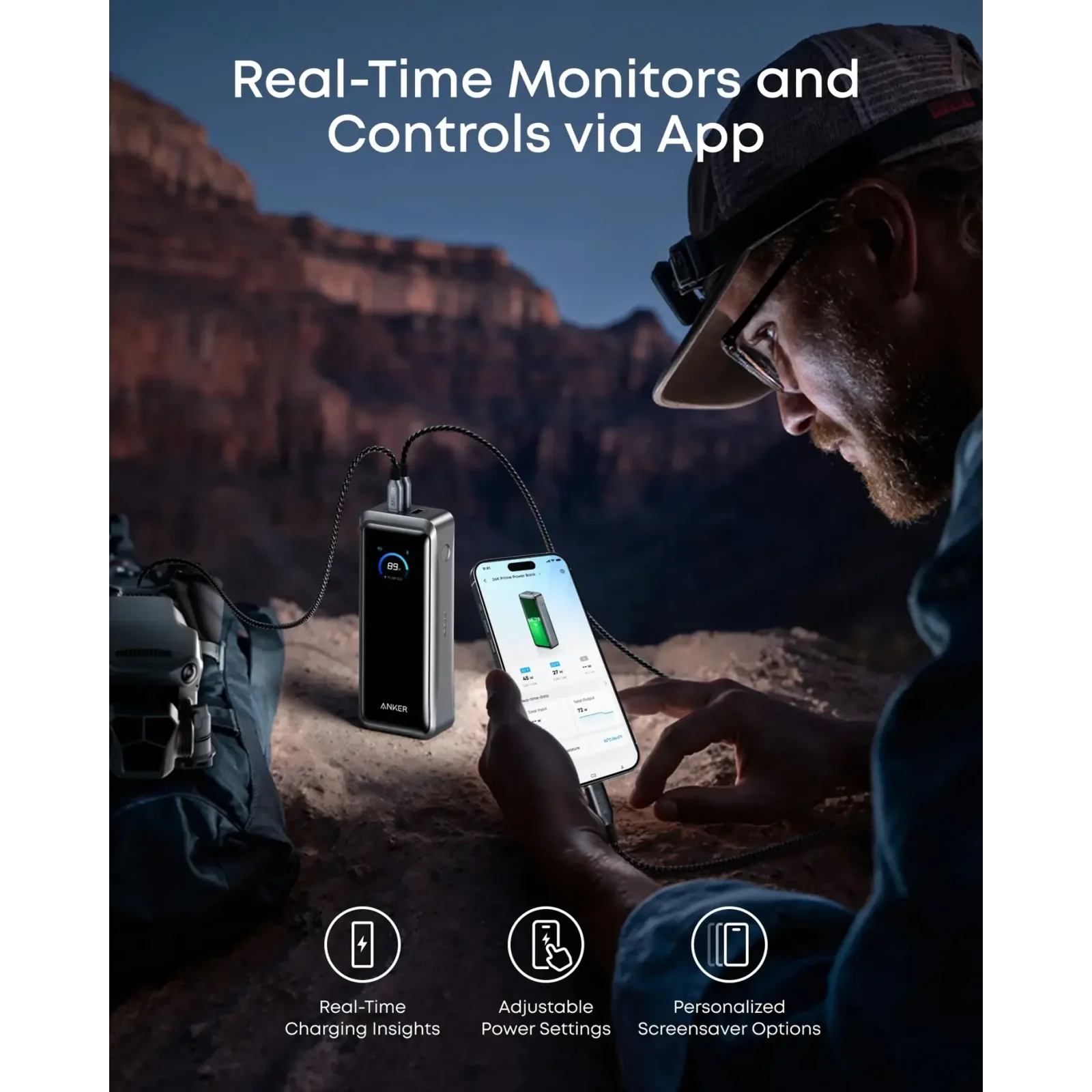 Зовнішній акумулятор Anker Prime 26000 mAh 300W PD Black (A110AH11) UA