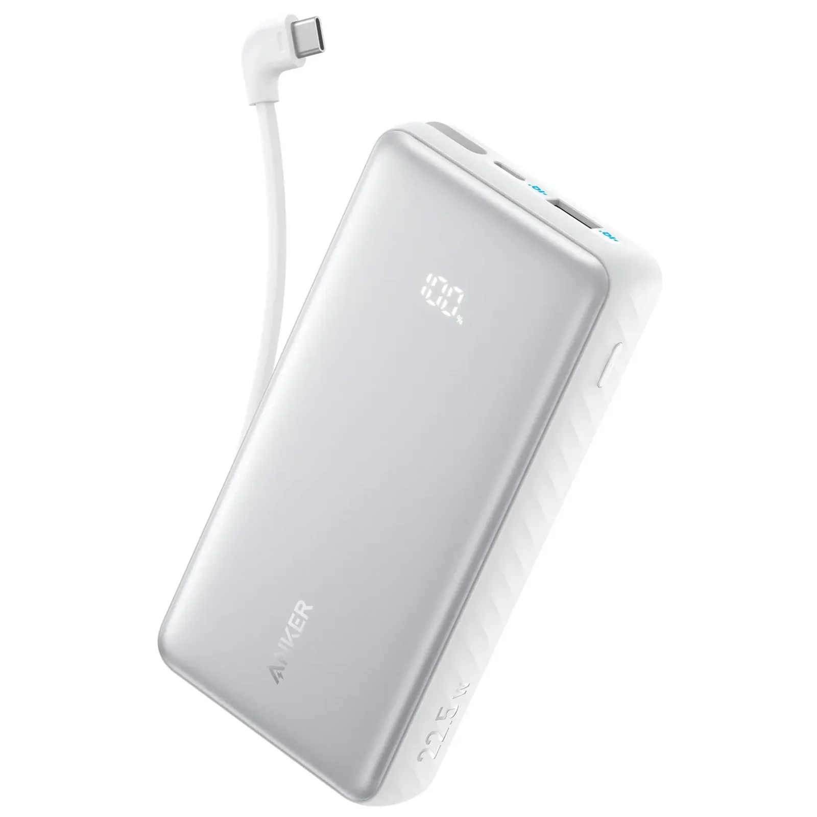 Внешний аккумулятор Anker 10000 mAh 22.5W Built-In USB-C Cable White UA
