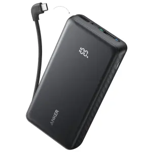 Зовнішній акумулятор Anker Zolo 20000 mAh 22.5W Built-In USB-C Cable Black (A110EH11) UA