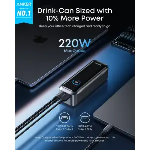 Зовнішній акумулятор Anker Prime - 20000 mAh 220W PD Black UA