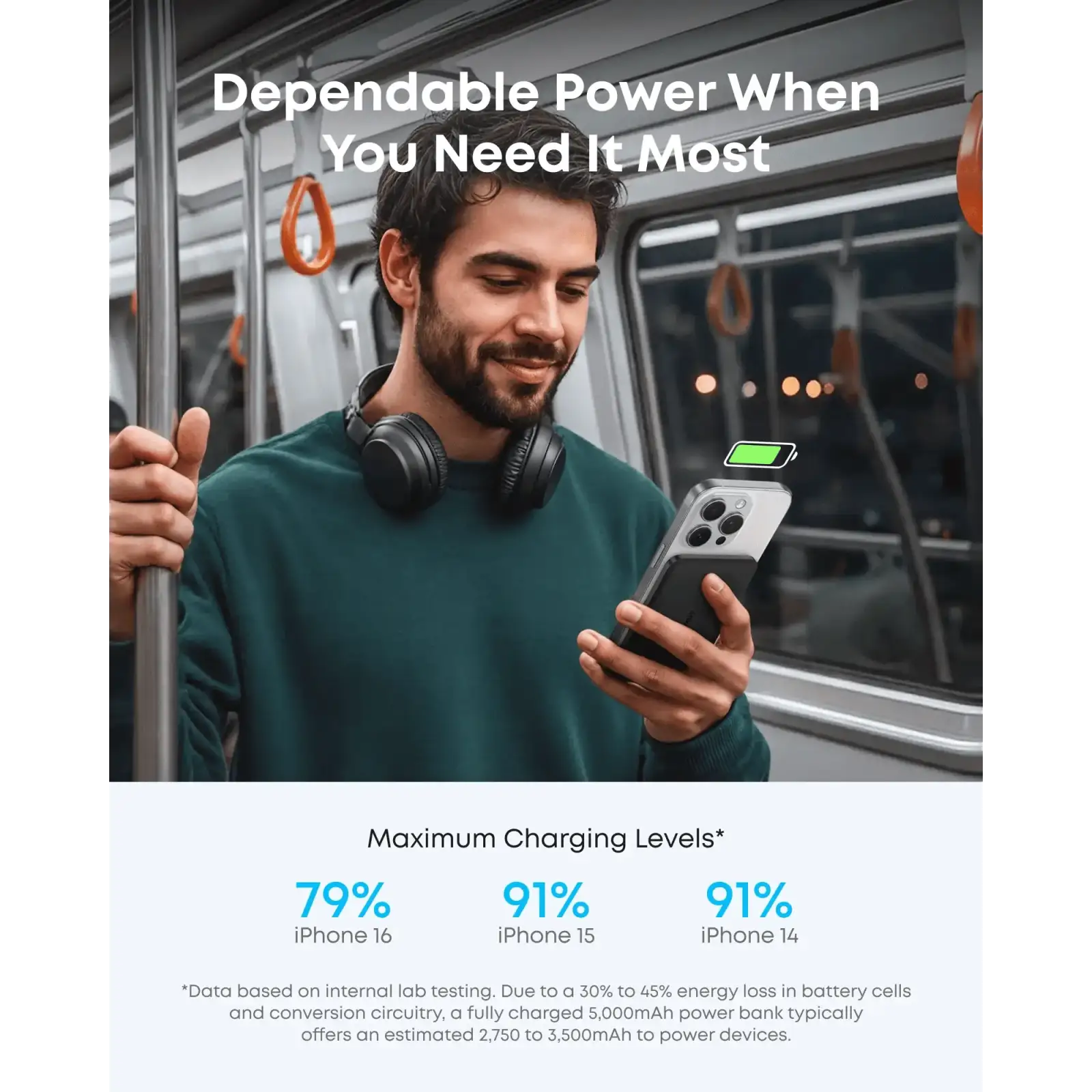 Зовнішній акумулятор Anker Nano - 5000 mAh Qi2 15W MagGo Slim Black UA