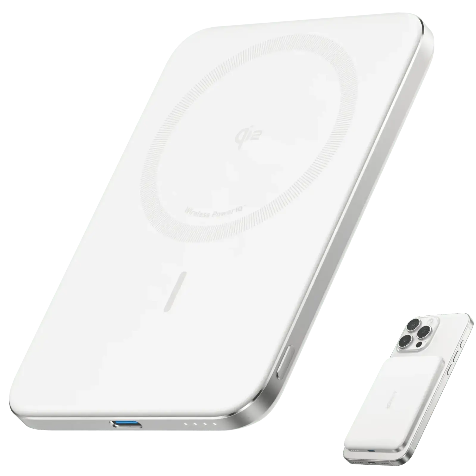 Внешний аккумулятор Anker Nano - 5000 mAh Qi2 15W MagGo Slim White UA