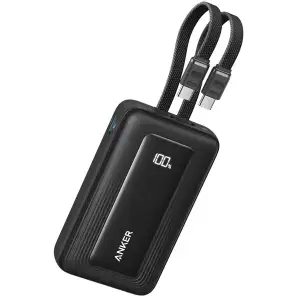 Внешний аккумулятор Anker Zolo - 20000 mAh 45W Built-In Dual USB-C Cables Black UA