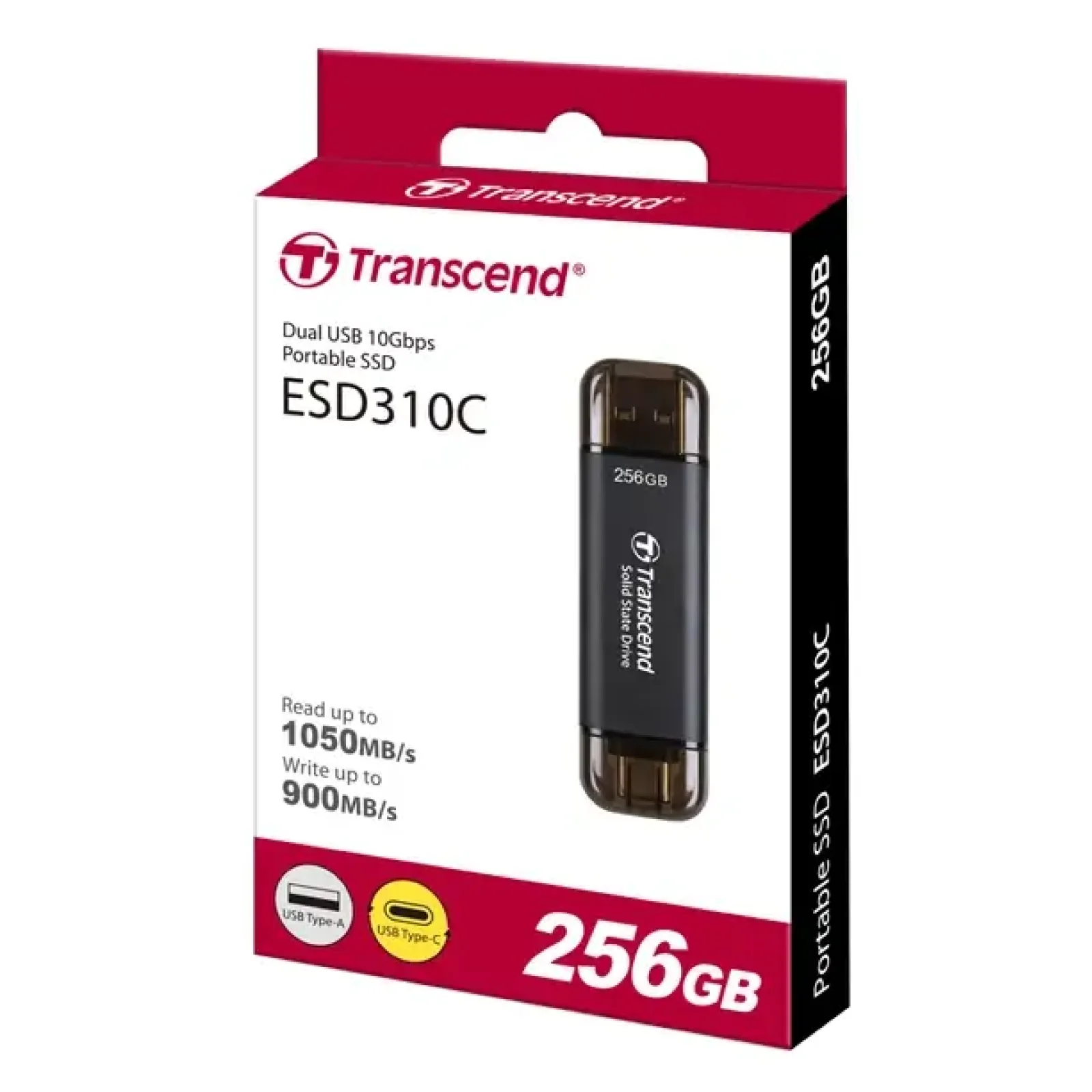 ssd внешний TRANSCEND 256GB ESD310C, USB 10Gbps, Type C/A Gray UA