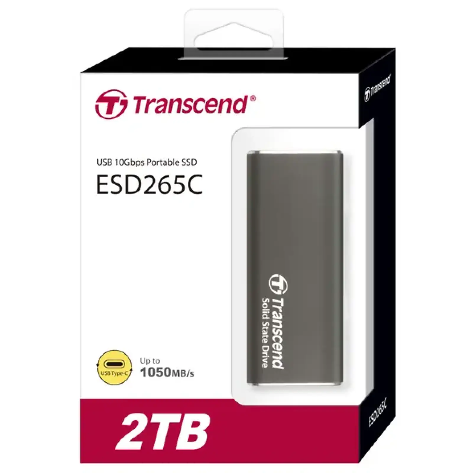 SSD внешний TRANSCEND 2TB, ESD265C, USB 10Gbps, Type C UA