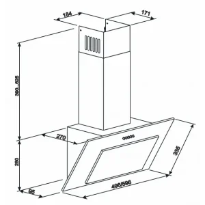 Вытяжки наклонные ELEYUS VERTICAL 470 60 BL UA