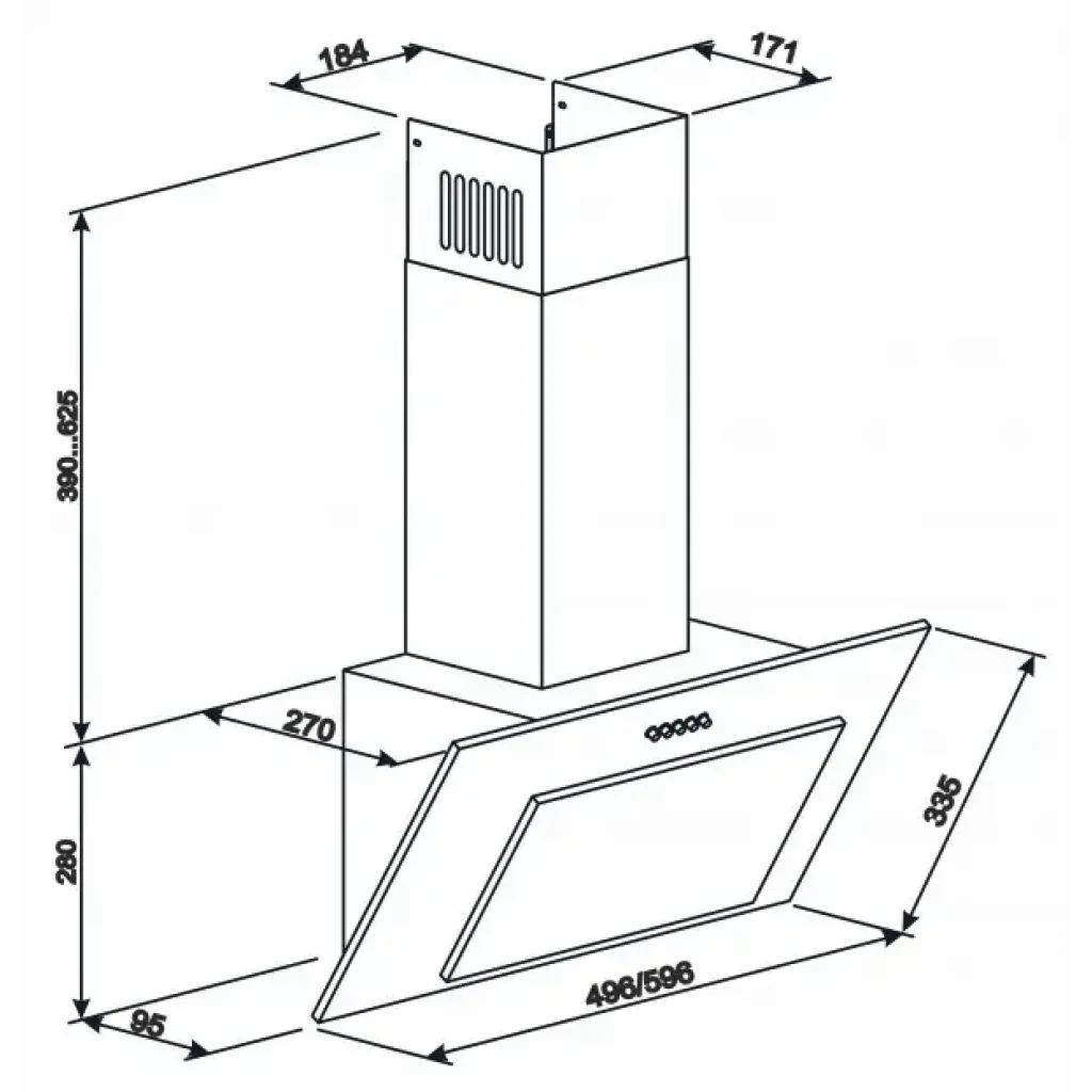 Вытяжки наклонные ELEYUS VERTICAL 470 60 WH UA