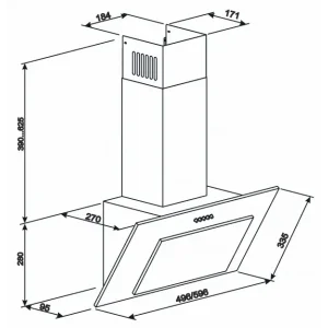 Вытяжки наклонные ELEYUS VERTICAL 470 60 WH UA