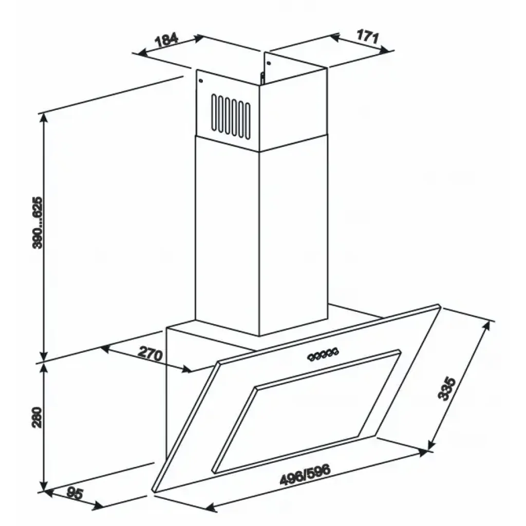 Витяжка з нахилом ELEYUS Vertical 700 60 BL UA