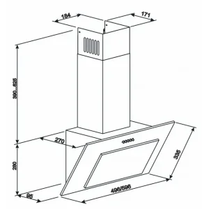 Витяжка з нахилом ELEYUS Vertical 700 60 BL UA