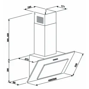 Витяжка з нахилом ELEYUS Vertical 700 50 BL UA