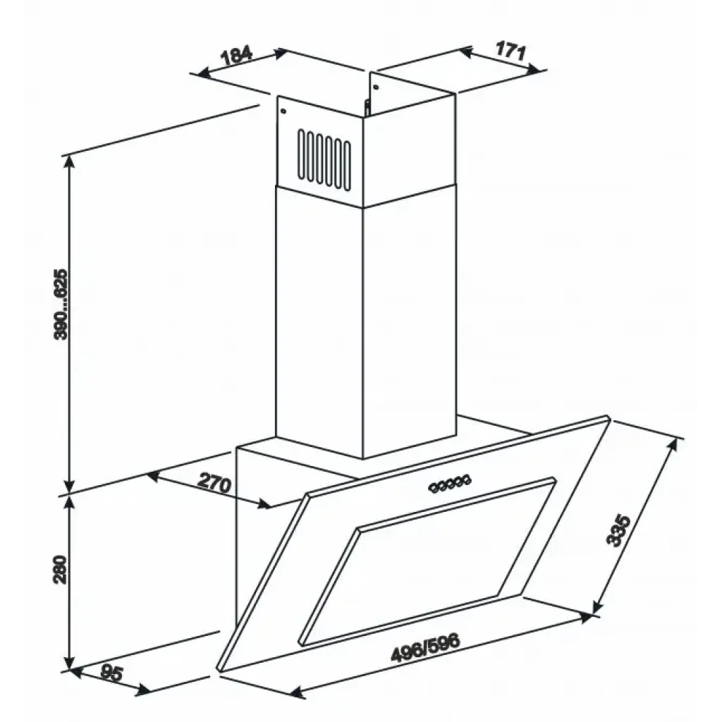 Витяжка з нахилом ELEYUS Vertical 700 60 WH UA