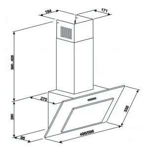 Витяжка з нахилом ELEYUS Vertical 700 60 WH UA