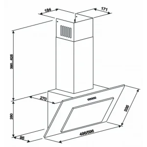 Витяжка з нахилом ELEYUS VERTICAL 470 50 BL UA
