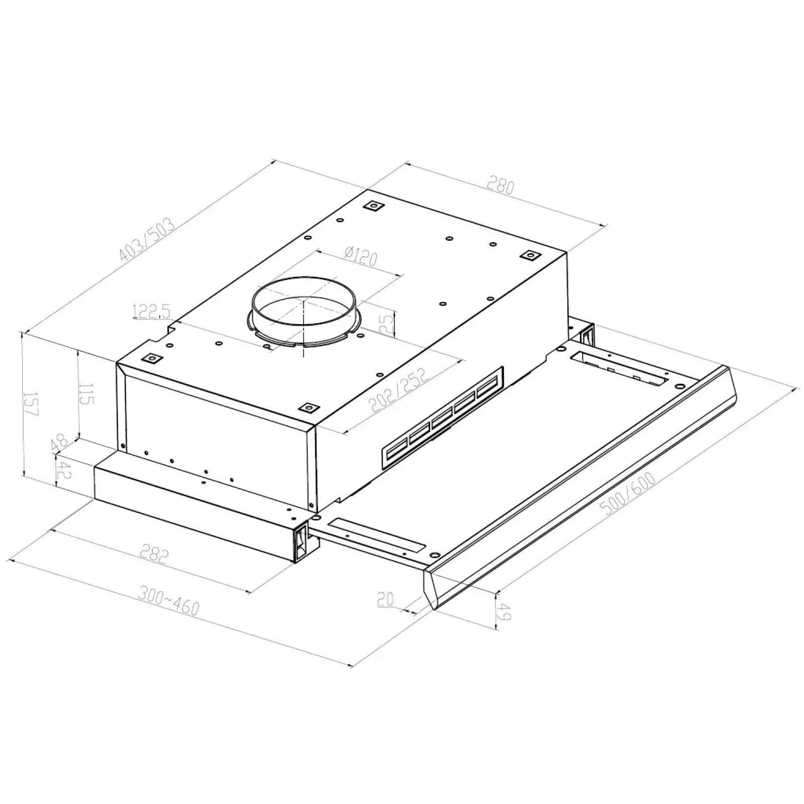 Вытяжка PYRAMIDA TLX1-60 WH UA