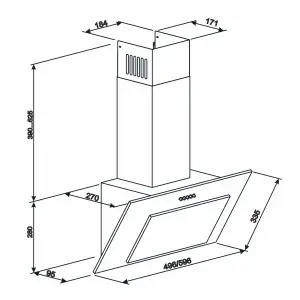 Вытяжки наклонные ELEYUS Vertical 1000 50 BL UA