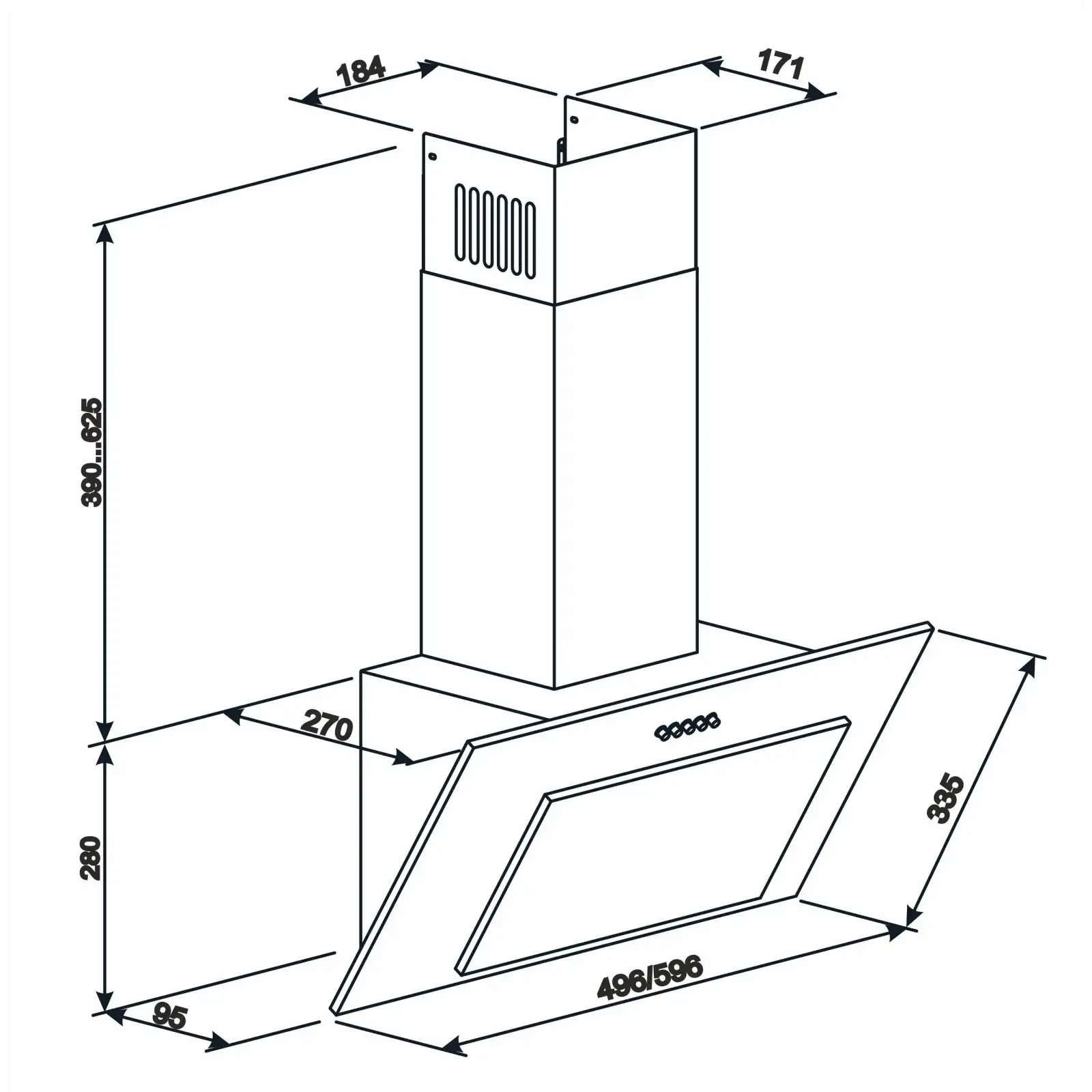 Витяжка Eleyus Vertical 1000 60 WH UA