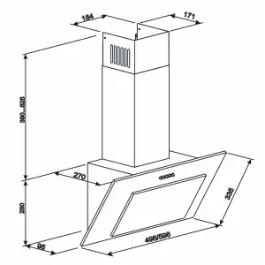 Витяжка Eleyus Vertical 1000 60 WH UA