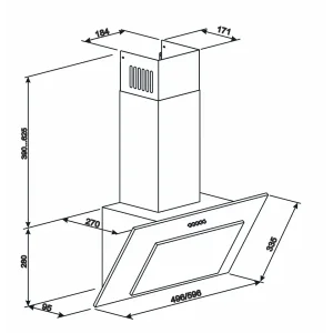 Вытяжки наклонные ELEYUS Vertical 1000 60 BL UA
