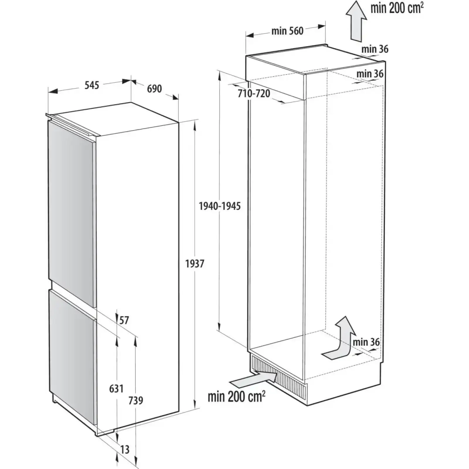Холодильник встроенный Gorenje NRKI519D61WF UA
