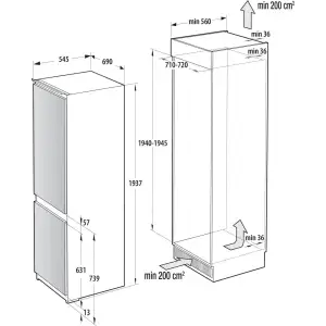 Холодильник встроенный Gorenje NRKI519D61WF UA