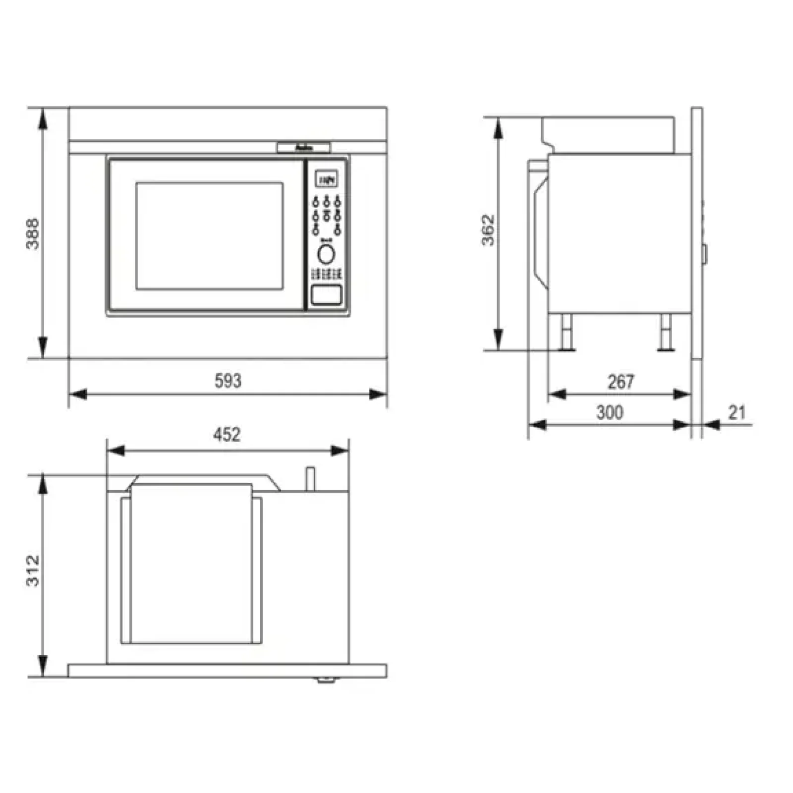 Вбуд. міквохв. піч HANSA AMGB20E2GB UA