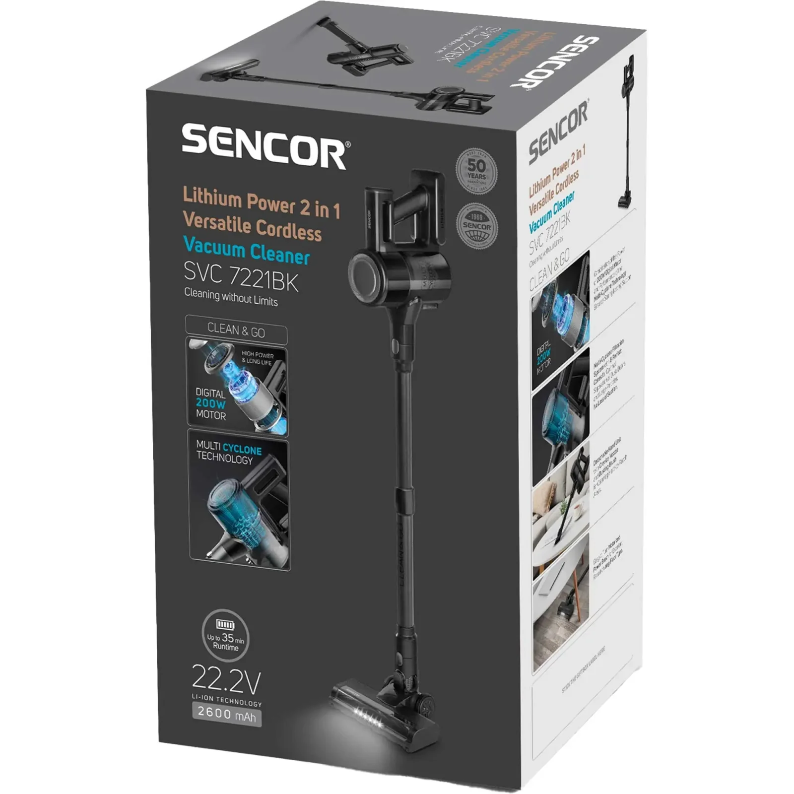 Акумуляторний пилосос Sencor SVC 7221BK UA