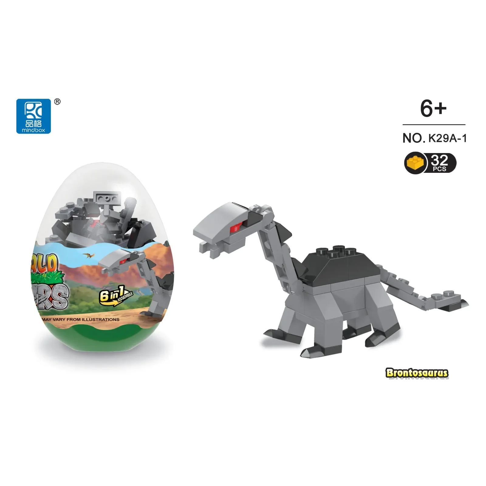 Конструктор Mindbox Dinosaurs в яйці в асорт. UA