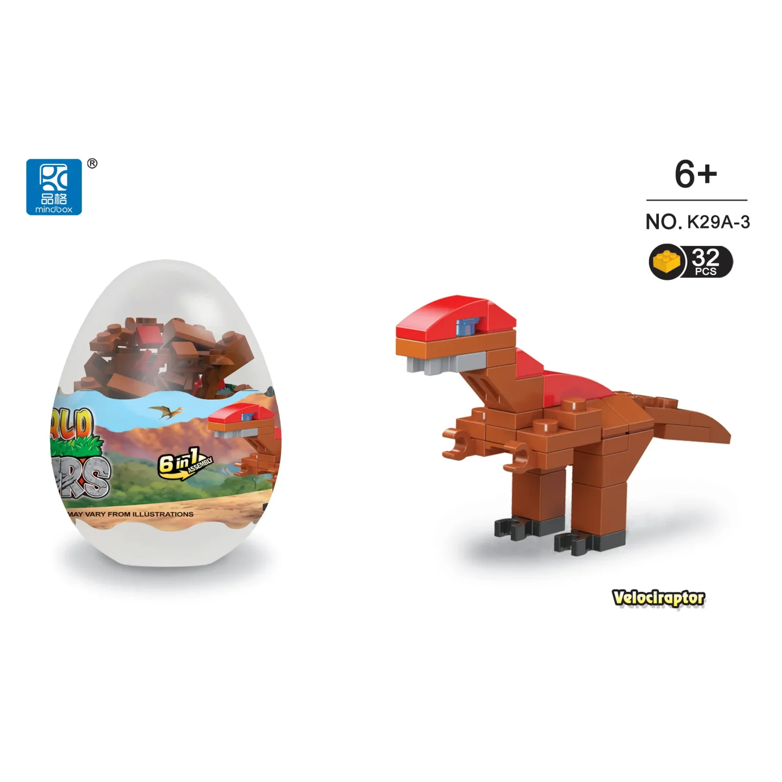 Конструктор Mindbox Dinosaurs в яйці в асорт. UA