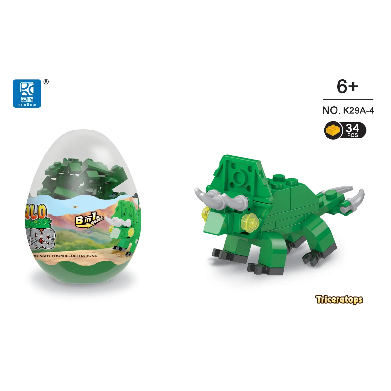 Конструктор Mindbox Dinosaurs в яйці в асорт. UA