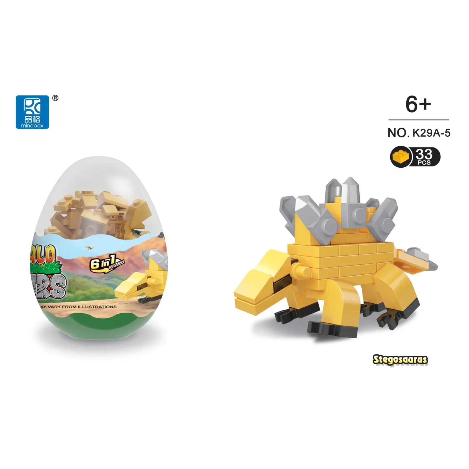 Конструктор Mindbox Dinosaurs в яйці в асорт. UA