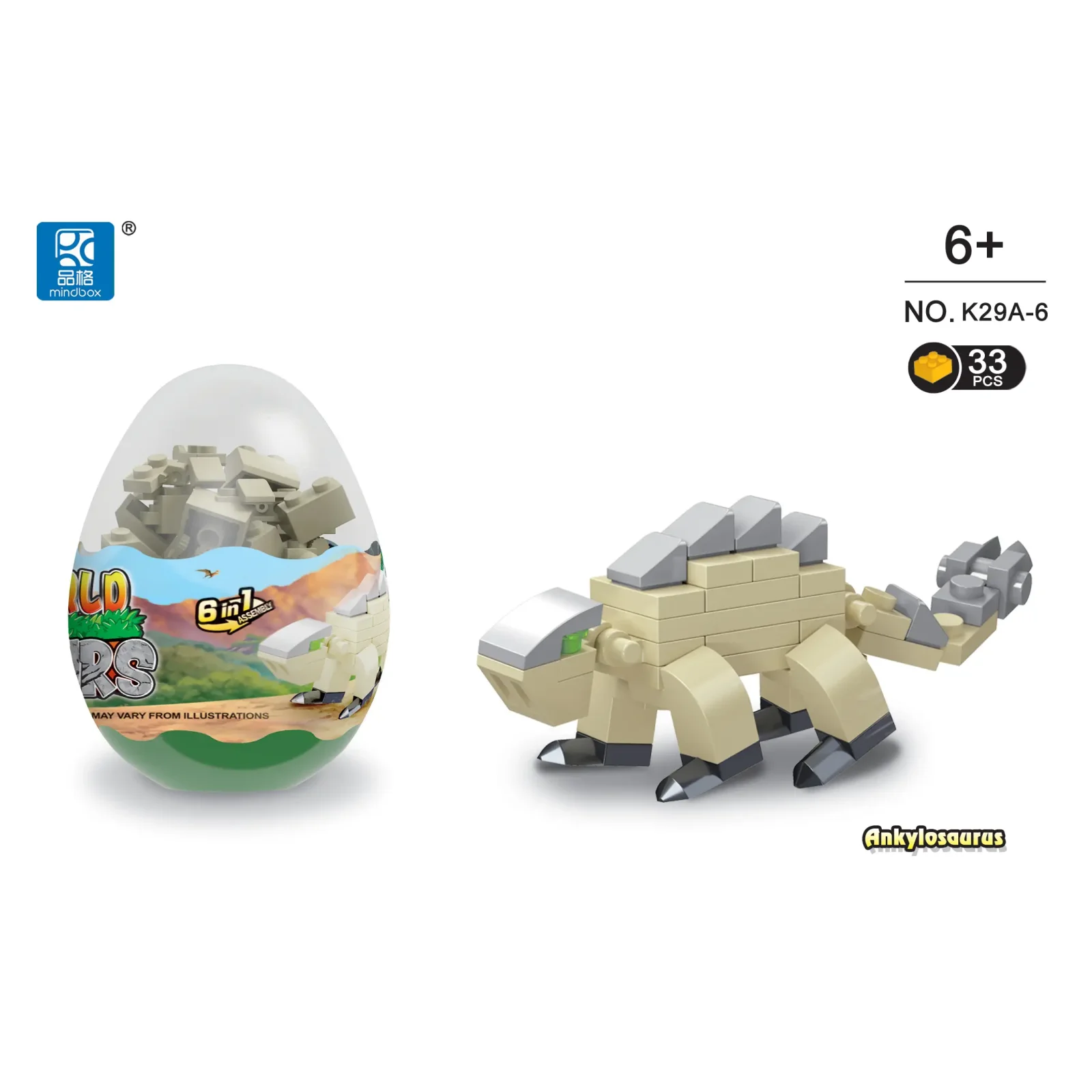 Конструктор Mindbox Dinosaurs в яйці в асорт. UA