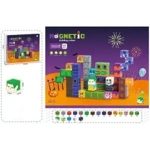 Магнітний конструктор Magnetic Хеловін 2 см, 63 елементи UA