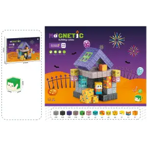 Магнітний конструктор Magnetic Хеловін 2 см, 118 елементів UA