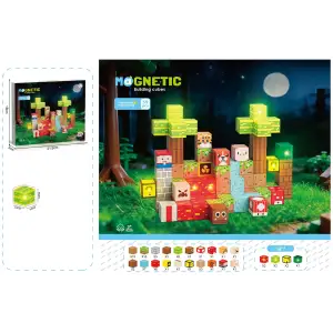 Магнітний конструктор з підсвічуванням Magnetic 2 см, 75 елементів UA