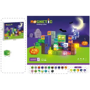 Магнітний конструктор з підсвічуванням Magnetic 2 см, 63 елементів UA