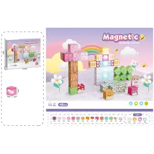 Магнітний конструктор з підсвічуванням Magnetic 2 см, 48 елементів UA