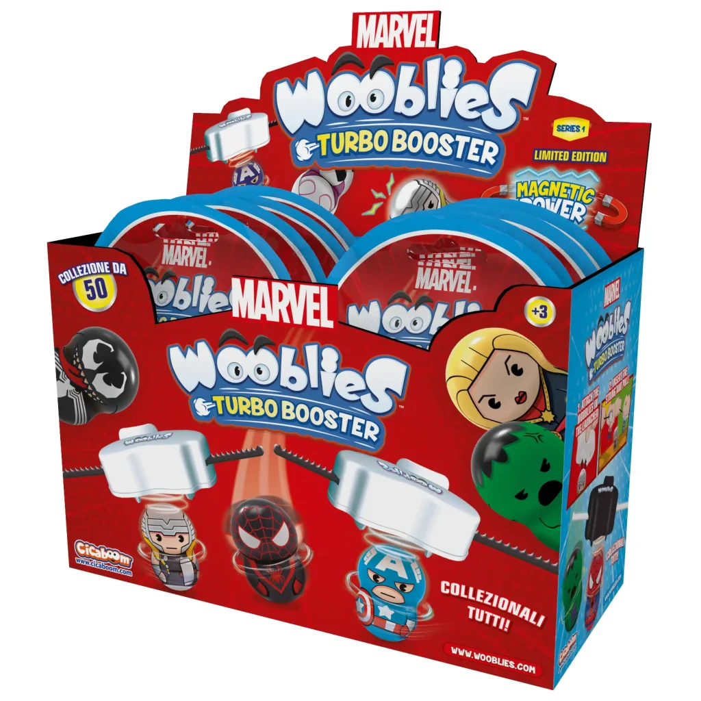 Магнитн.фигурки с лончером в пакете 2шт Marvel Wooblies UA