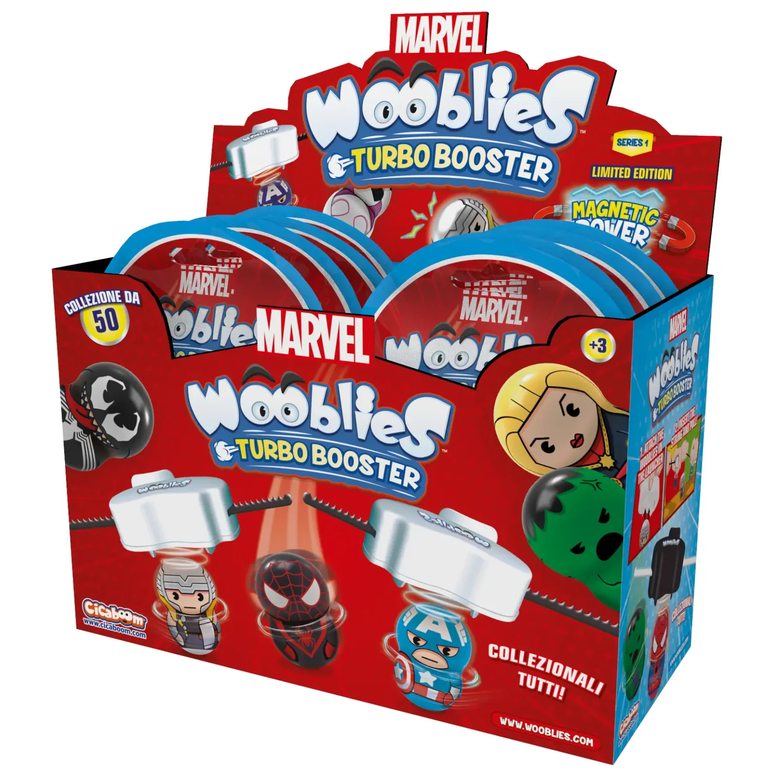 Магнітні фігурки з лончером у пакеті 2шт Marvel Wooblies UA