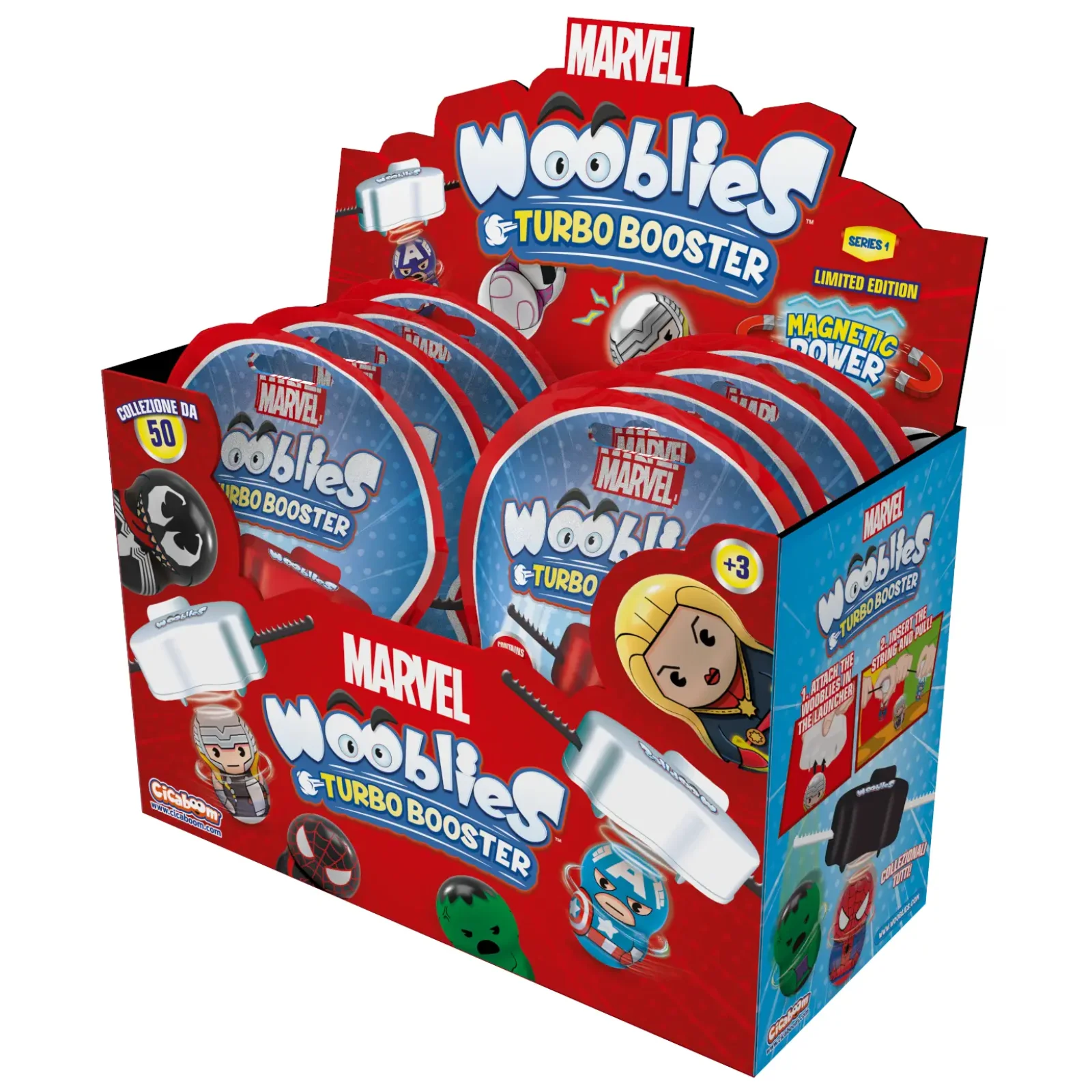 Магнітні фігурки з лончером у пакеті 2шт Marvel Wooblies UA