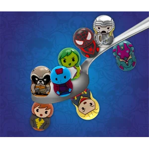 Магнитн.фигурки с лончером в пакете 2шт Marvel Wooblies UA