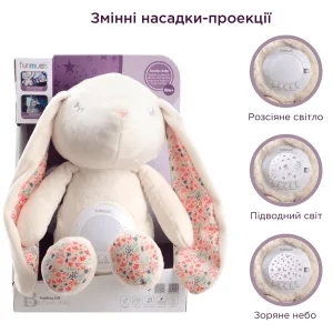 Игрушка-ночник Funmuch Кролик с функцией покачивания, проектором; колыбельные, белый шум UA