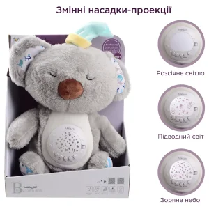 Игрушка-ночник Funmuch Коала с функцией покачивания, проектором; колыбельные, белый шум UA